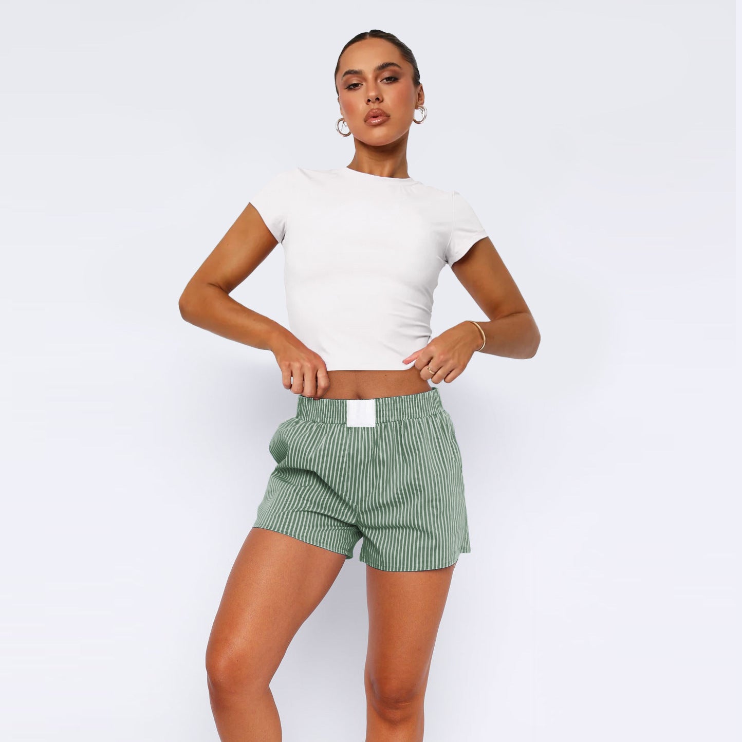 Mika Striped Short Pants