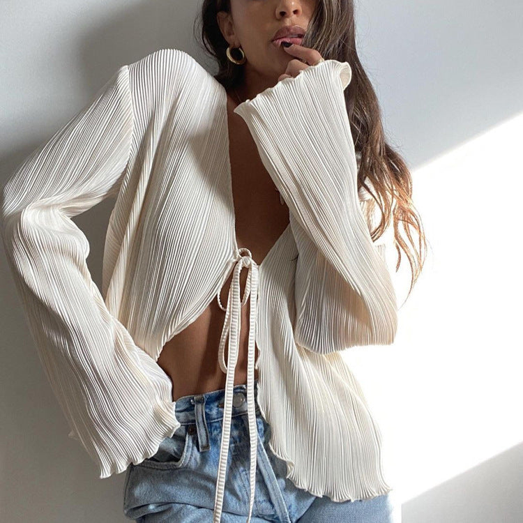 Butterfly Pleated Spring Chic Top