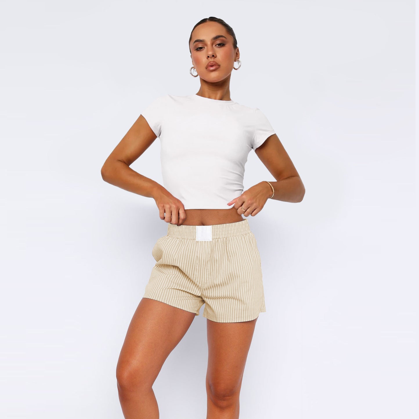 Mika Striped Short Pants