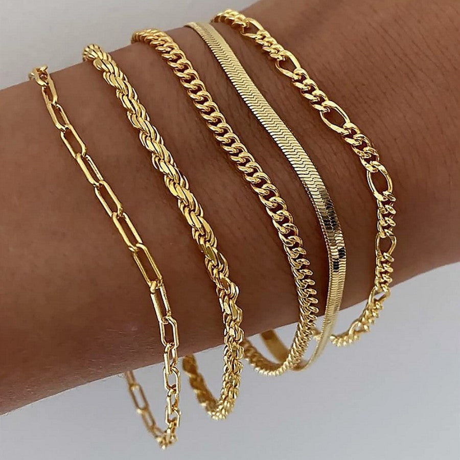 Kaela Luxury Silver and Gold Bracelet Set