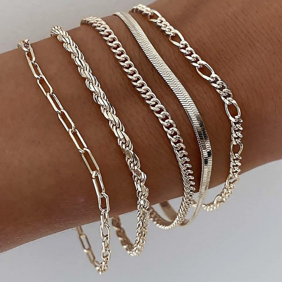 Kaela Luxury Silver and Gold Bracelet Set