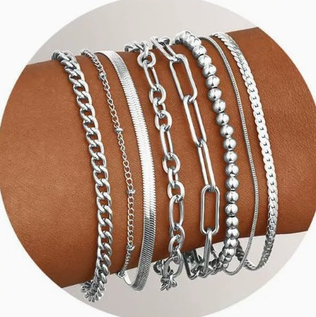 Kaela Luxury Silver and Gold Bracelet Set