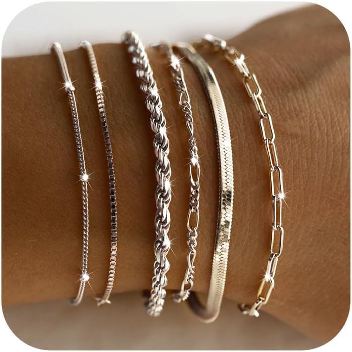 Kaela Luxury Silver and Gold Bracelet Set