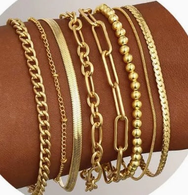 Kaela Luxury Silver and Gold Bracelet Set
