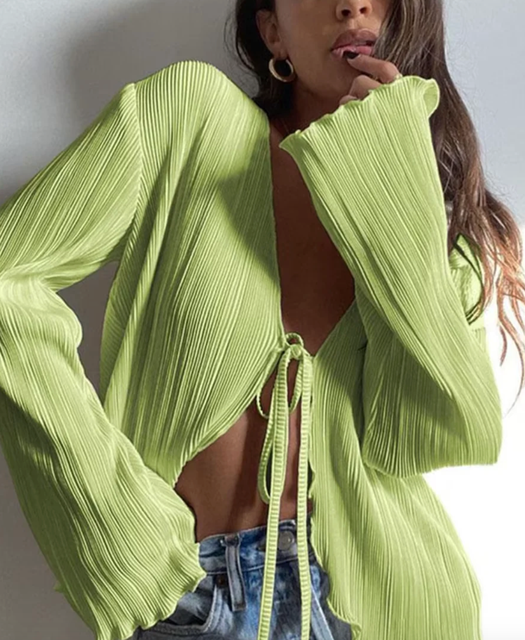 Butterfly Pleated Spring Chic Top