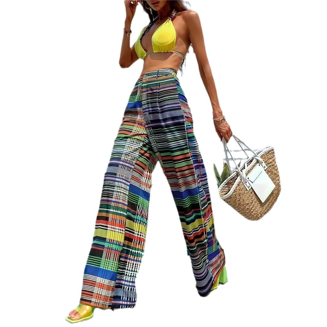 Maxi Colorful Plaid Trousers