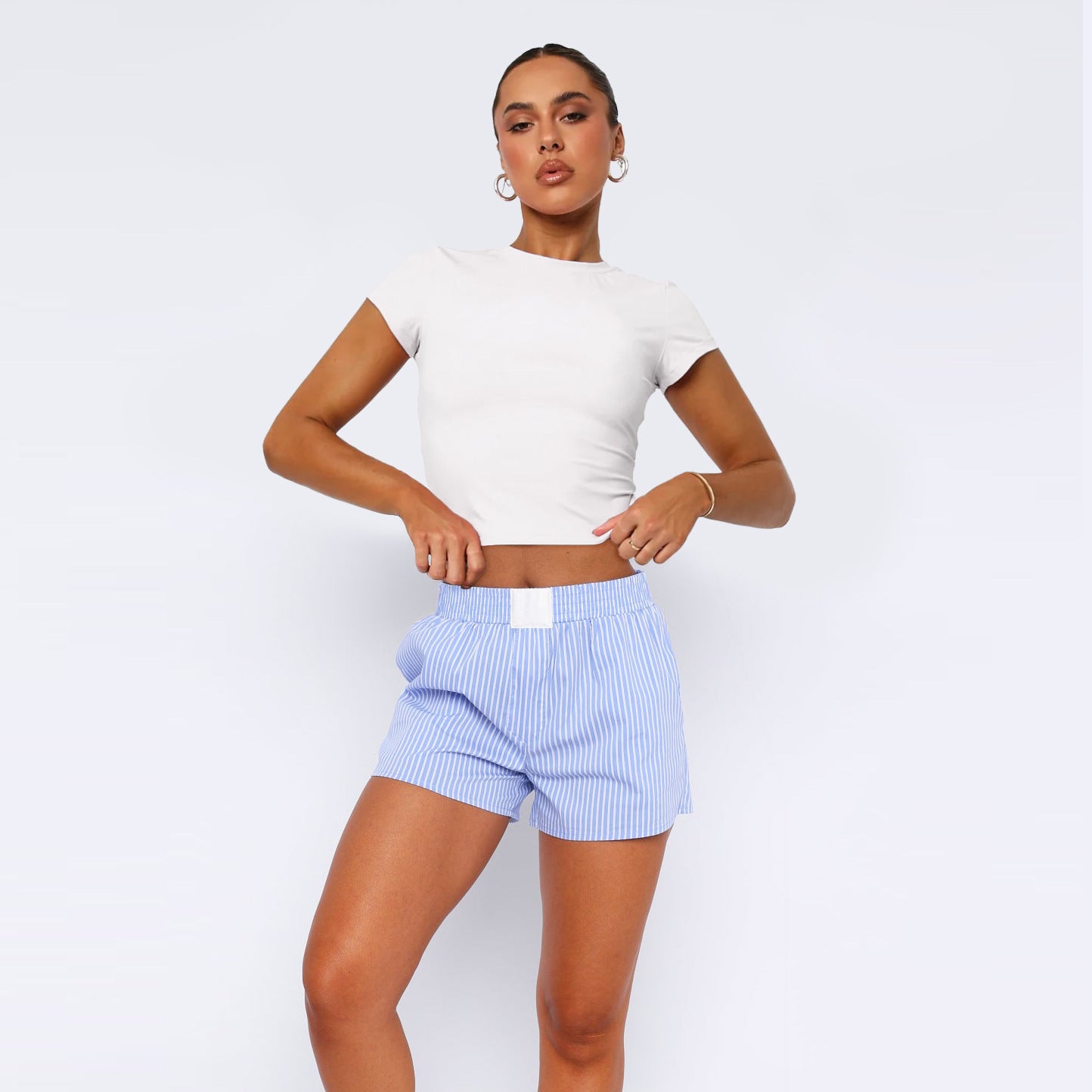 Mika Striped Short Pants