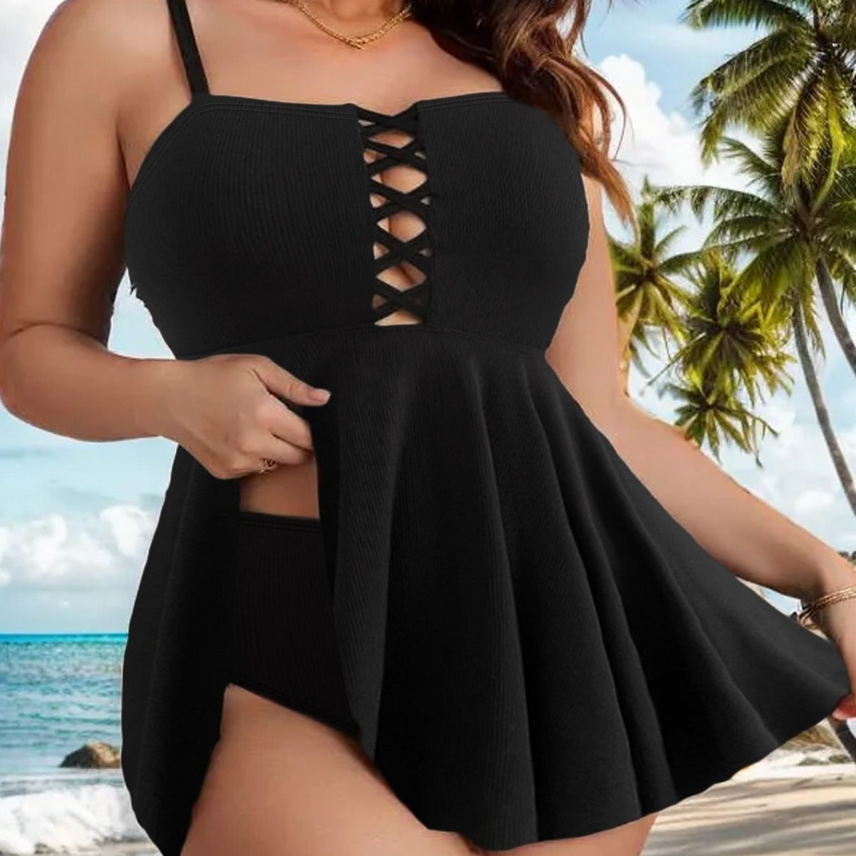 Ava Plus-size Skirt Swimsuit