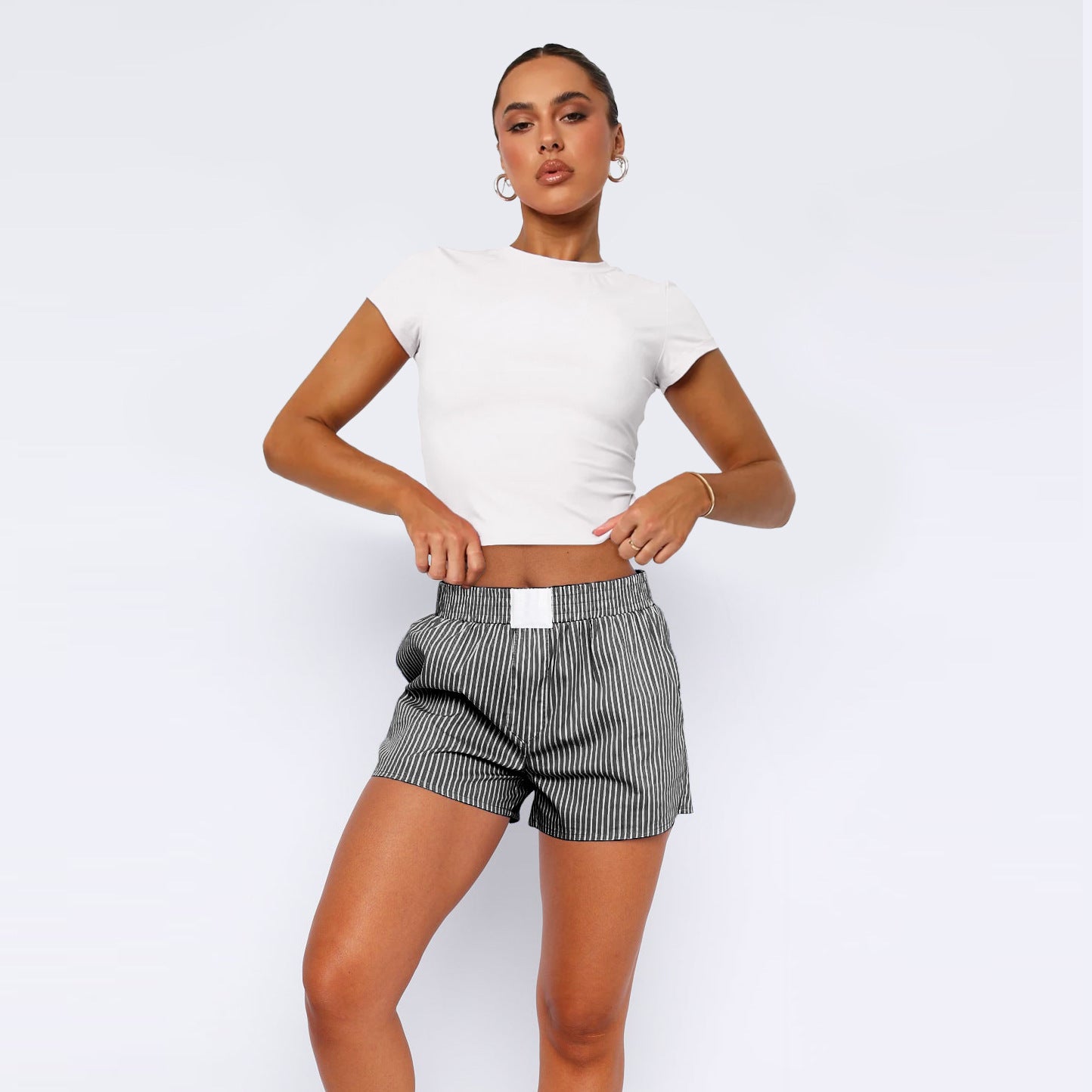 Mika Striped Short Pants